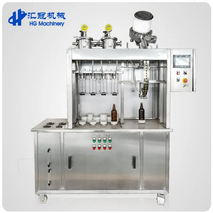 Semi Automatic 400BPH Glass Bottle Filling Machine